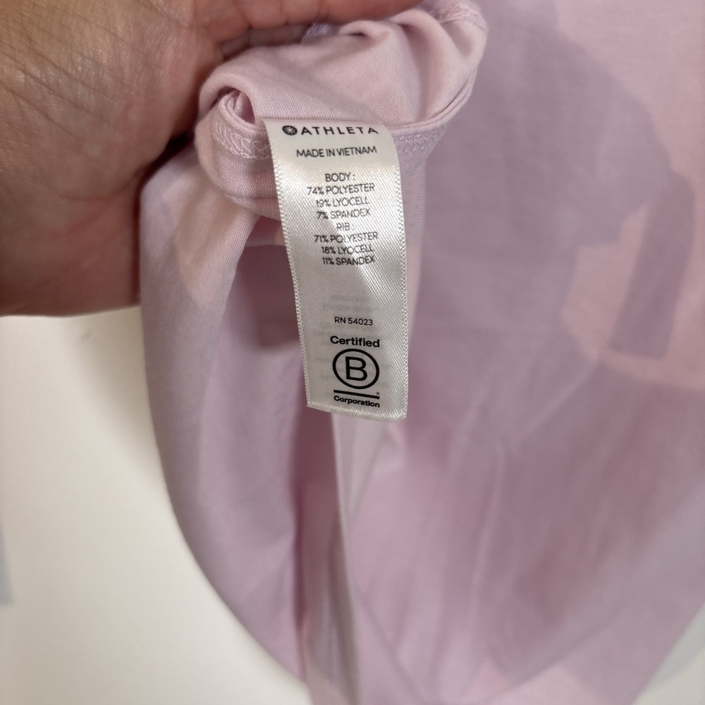 Athleta Essence Hooded Cowl Neck Tunic Top Pink XXS Long Sleeve Athletic Run - Picture 8 of 10